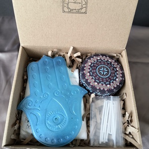 Marokkó kéznyújtásra - Hamsa kéz füstölő tartóval és homokviasszal - otthon & életmód - gyertya, illat, aroma - gyertya - Meska.hu