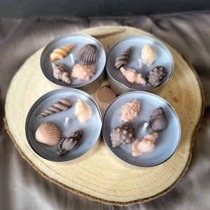 Óriás teamécses szett kagylókkal, Otthon & Életmód, Gyertya, illat, aroma, Mécses és mécsestartó, Gyertya-, mécseskészítés, MESKA