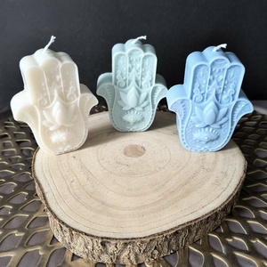 Mesés kelet - Fatima kéz gyertya szett, kék - otthon & életmód - gyertya, illat, aroma - gyertya - Meska.hu