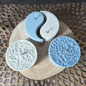 Mandala gyertyaszett - kék, fehér - otthon & életmód - dekoráció - spiritualitás - mandala - Meska.hu