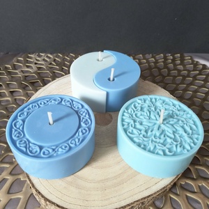 Mandala gyertyaszett - kék, türkiz - otthon & életmód - dekoráció - spiritualitás - mandala - Meska.hu