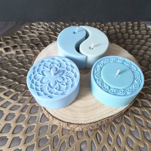 Mandala gyertyaszett - kék - otthon & életmód - gyertya, illat, aroma - gyertya - Meska.hu