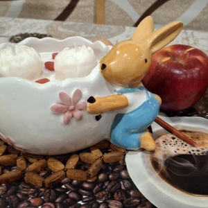 Szójaviaszgyertya kerámiakaspóban, Otthon & Életmód, Gyertya, illat, aroma, Gyertya, Gyertya-, mécseskészítés, MESKA