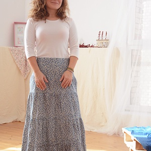 Kék apró virágos 62-152 nyári ruha - ruha & divat - babaruha & gyerekruha - ruha - Meska.hu