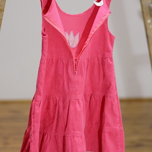 Kord ruha, 62-152-es, világos rózsaszín, hímzéssel, pamut csipkével - ruha & divat - babaruha & gyerekruha - ruha - Meska.hu