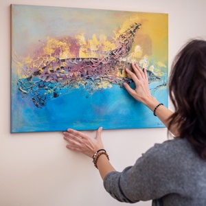 Absztrakt festmény, Emelkedés, 50x70 - művészet - festmény - akril - Meska.hu