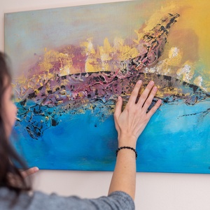 Absztrakt festmény, Emelkedés, 50x70 - művészet - festmény - akril - Meska.hu