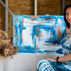 Rendben, absztrakt festmény vásznon, 50x70, Művészet, Festmény, Akril, Festészet, MESKA