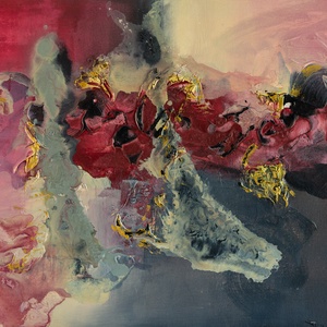 Szenvedély, absztrakt festmény vásznon, 50x70 - művészet - festmény - akril - Meska.hu