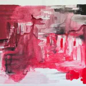 Akarat, absztrakt festmény könnyű vásznon, 50x70 - művészet - festmény - akril - Meska.hu