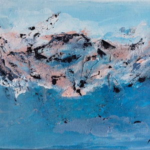 Jéghegy, absztrakt festmény vásznon, 30x20 - művészet - festmény - akril - Meska.hu