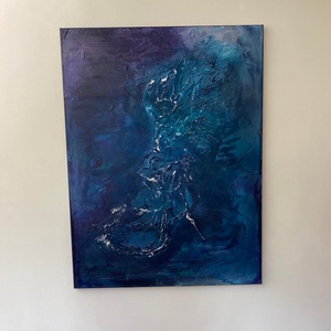 Csillagok, absztrakt festmény vásznon, 80x60 - Meska.hu