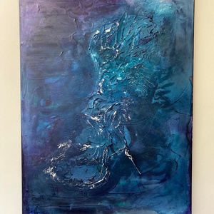 Csillagok, absztrakt festmény vásznon, 80x60 - művészet - festmény - akril - Meska.hu