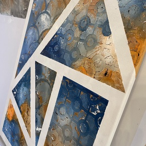 Absztrakt festmény, Utak, akril könnyű vásznon, 50x70 - művészet - festmény - akril - Meska.hu