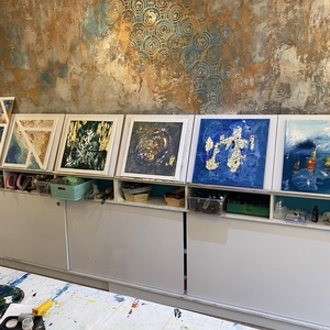 Absztrakt festmény, Utak, akril könnyű vásznon, 50x70 - művészet - festmény - akril - Meska.hu