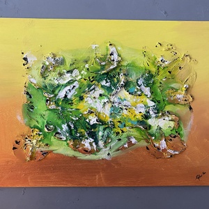 Absztrakt festmény, Vidámság, 50x70 akril könnyű vásznon - művészet - festmény - akril - Meska.hu