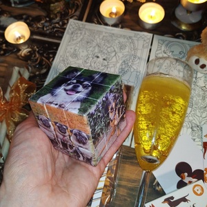 Kutyás ajándékcsomag csokoládéval, kutya mintás rubik kockával kutyás kiránduláshoz szülinapra, névnapra, évfordulóra  - élelmiszer - gourmet ajándékcsomag - Meska.hu