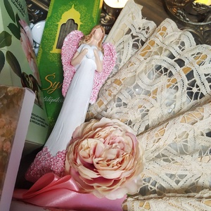 Romantikus ajándékcsomag szerelemes Valentin napra, Nőnapra, Évforfulóra, Születésnapra kézműves csokoládéval, angyallal - élelmiszer - gourmet ajándékcsomag - Meska.hu