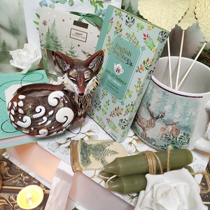 Nőnapi ajándékcsomag cuki  róka figurával, teával és könyvvel - Egy csésze tea Rókakoma teakönyvtárában - élelmiszer - gourmet ajándékcsomag - Meska.hu
