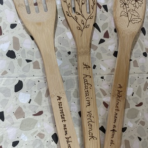Pirogravírozott fakanál, Otthon & Életmód, Konyhafelszerelés, tálalás, Sütés, főzés, Fakanál & Fakanáltartó, Gravírozás, pirográfia, MESKA