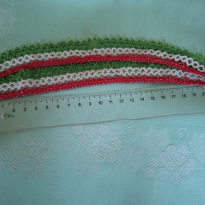 Trikolór tászli - ékszer - nyaklánc - gyöngyös nyaklánc - Meska.hu