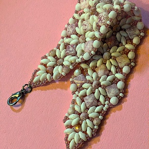 Habosmálna karkötő, Ékszer, Karkötő, Gyöngyös karkötő, Ékszerkészítés, Gyöngyfűzés, gyöngyhímzés, MESKA