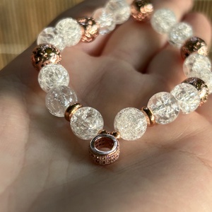 Rose gold ásvány karkötő, Ékszer, Karkötő, Ásványkarkötő, Ékszerkészítés, Gyöngyfűzés, gyöngyhímzés, MESKA