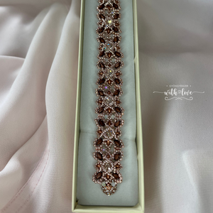 Pezsgő színű karkötő, Ékszer, Karkötő, Gyöngyös karkötő, Gyöngyfűzés, gyöngyhímzés, MESKA