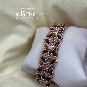 Pezsgő színű karkötő - ékszer - karkötő - gyöngyös karkötő - Meska.hu