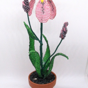 Nőszirom (írisz) gyöngyből, cserépben -  - Meska.hu