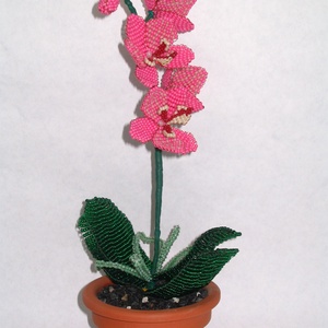 Orchidea ; gyöngy virág cserépben; asztaldísz - Meska.hu