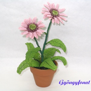 Gerbera gyöngyből, asztaldísz - otthon & életmód - dekoráció - Meska.hu