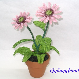 Gerbera gyöngyből, asztaldísz - otthon & életmód - dekoráció - Meska.hu