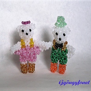 Macik gyöngyből kabalafigura - játék & sport - plüssállat & játékfigura - maci - Meska.hu