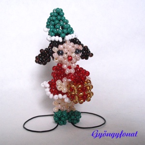 A Mikulás segítóje - karácsonyi dísz gyöngyből, Karácsony, Karácsonyi lakásdekoráció, Karácsonyi manók, figurák, Gyöngyfűzés, gyöngyhímzés, MESKA