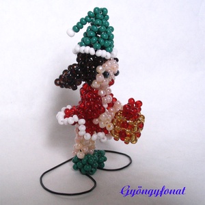 A Mikulás segítóje - karácsonyi dísz gyöngyből - karácsony - karácsonyi lakásdekoráció - karácsonyi manók, figurák - Meska.hu