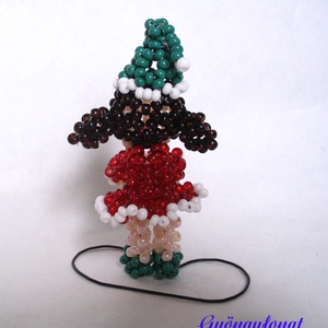 A Mikulás segítóje - karácsonyi dísz gyöngyből - karácsony - karácsonyi lakásdekoráció - karácsonyi manók, figurák - Meska.hu