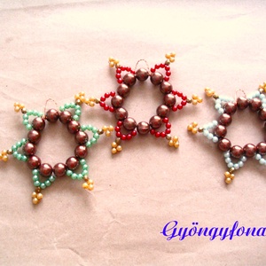 Karácsonyfa dísz gyöngyből  - karácsony - karácsonyi lakásdekoráció - karácsonyfadíszek - Meska.hu