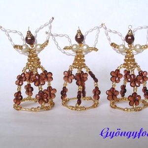 Angyalka, karácsonyfadísz - gyöngyből - karácsony - karácsonyi lakásdekoráció - karácsonyfadíszek - Meska.hu