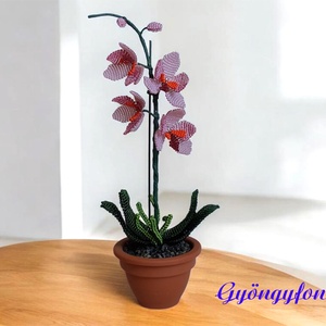 Orchidea, asztaldísz gyöngyből - Meska.hu