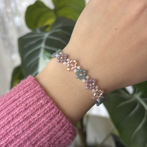 ??�� Tündérkert Virágai � kézműves karkötő, Ékszer, Karkötő, Gyöngyös karkötő, Gyöngyfűzés, gyöngyhímzés, Ékszerkészítés, MESKA