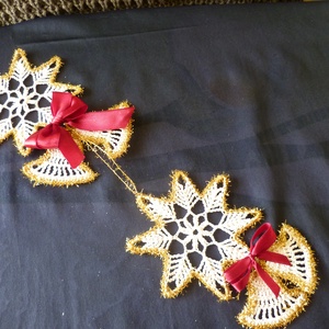 Horgolt ajtódísz, Karácsony, Karácsonyi lakásdekoráció, Karácsonyi ajtódíszek, Horgolás, MESKA