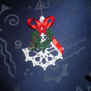 Fenyőfa díszek 3, Karácsony, Karácsonyi lakásdekoráció, Karácsonyfadíszek, Horgolás, MESKA