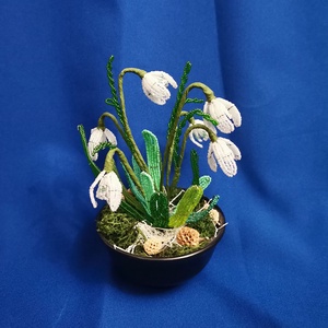 Hóvirág gyöngyből - otthon & életmód - dekoráció - asztal és polc dekoráció - asztaldísz - Meska.hu Hóvirág gyöngyből - otthon & életmód - dekoráció - asztal és polc dekoráció - asztaldísz - Meska.hu