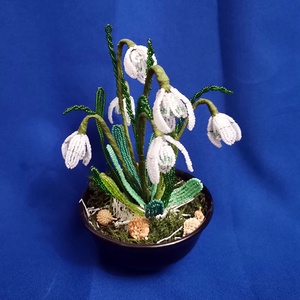 Hóvirág gyöngyből - otthon & életmód - dekoráció - asztal és polc dekoráció - asztaldísz - Meska.hu Hóvirág gyöngyből - otthon & életmód - dekoráció - asztal és polc dekoráció - asztaldísz - Meska.hu