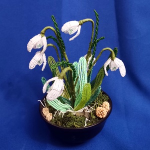 Hóvirág gyöngyből - otthon & életmód - dekoráció - asztal és polc dekoráció - asztaldísz - Meska.hu Hóvirág gyöngyből - otthon & életmód - dekoráció - asztal és polc dekoráció - asztaldísz - Meska.hu