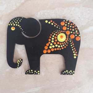 Mandala szerencsehozó elefánt hűtőmágnes sárga - Meska.hu