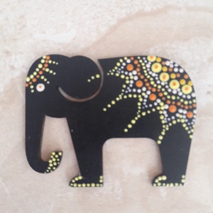 Mandala szerencsehozó elefánt hűtőmágnes sárga - Meska.hu