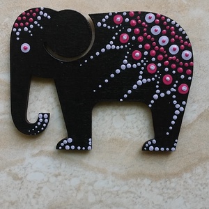 Mandala szerencsehozó elefánt hűtőmágnes pink - Meska.hu