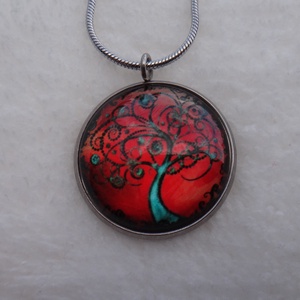 Életfa motívumos nemesacél nyaklánc - Meska.hu